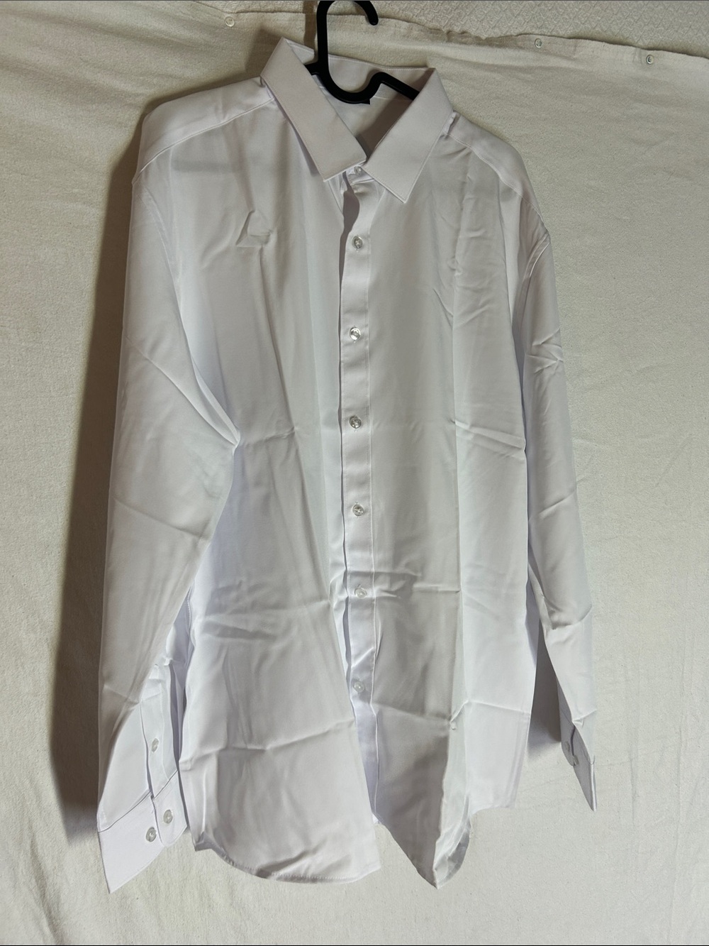 Men's White Classic Muscle Dress Shirt - White